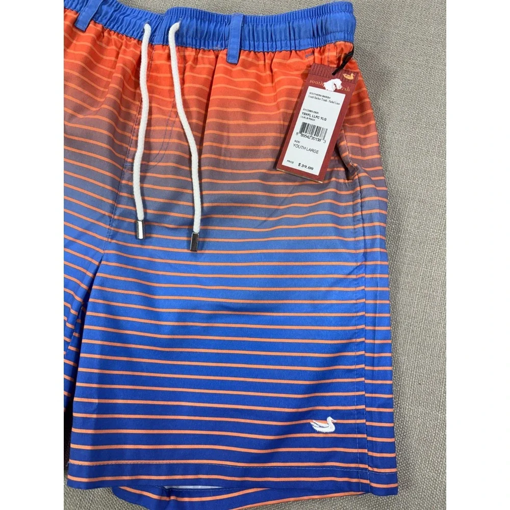 Southern Marsh NWT Boy's Faded Lines Swim Trunks Size Youth Large